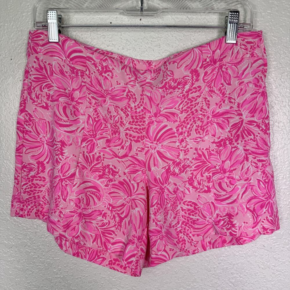 Lilly Pulitzer Fola Set Women 4 Pink Blossom Foxy Llama Top Shorts Floral Resort - Picture 8 of 16
